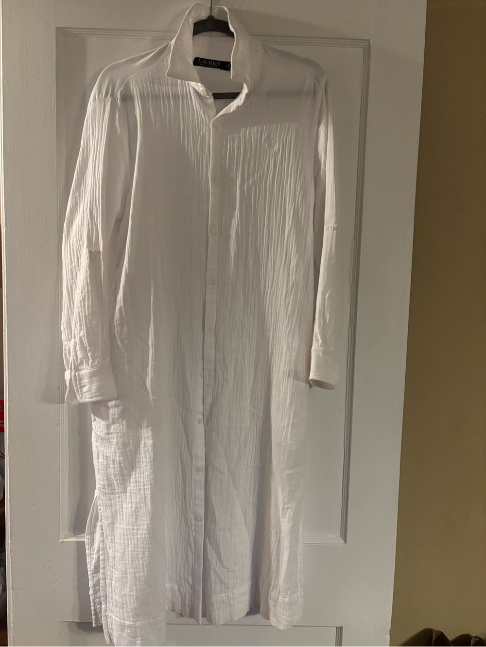 Lauren Ralph Lauren White Long Button-Up Shirt dress